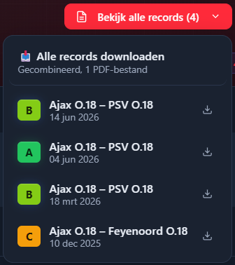 Bekijk alle records: gecombineerd PDF-bestand of los record downloaden